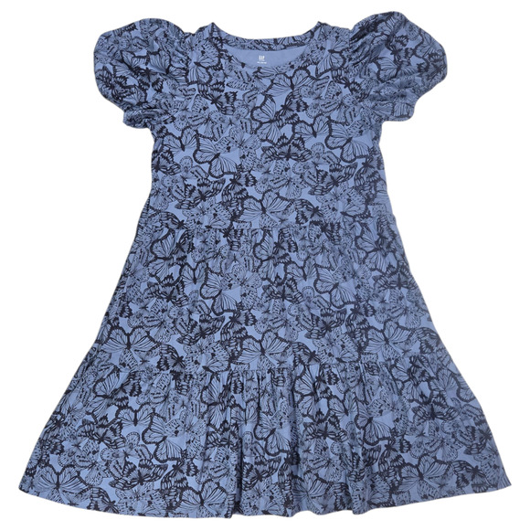 Gap Girls XXL 14/16 Blue Butterfly Short Sleeve Dress NWT Back to School Spring - Picture 1 of 11
